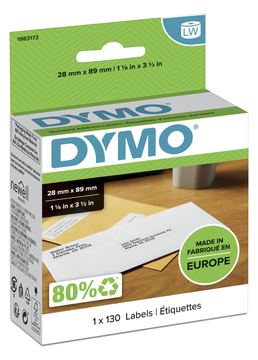 Dymo LabelWriter Standard - Selbstklebend - weiß - 28 x 89 mm 130 Etikett(en) (1 Rolle(n) von LumaTech
