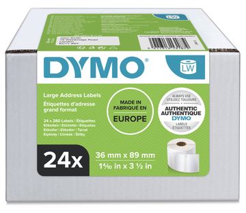 Dymo Large Address Labels - Weiß - 36 x 89 mm 6240 Etikett(en) (24 Rolle(n) von LumaTech