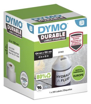 Dymo Polypropylen (PP) - permanenter Klebstoff - beschichtet - 104 x 159 mm 200 Etikett(en) (1 Rolle(n) von LumaTech