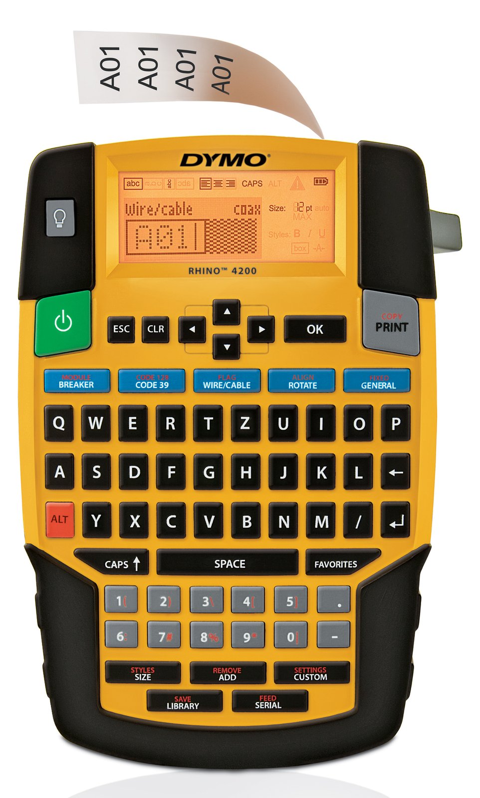 Dymo Rhino 4200 - Beschriftungsgerät - s/w - Thermotransfer - Rolle (1,9 cm)