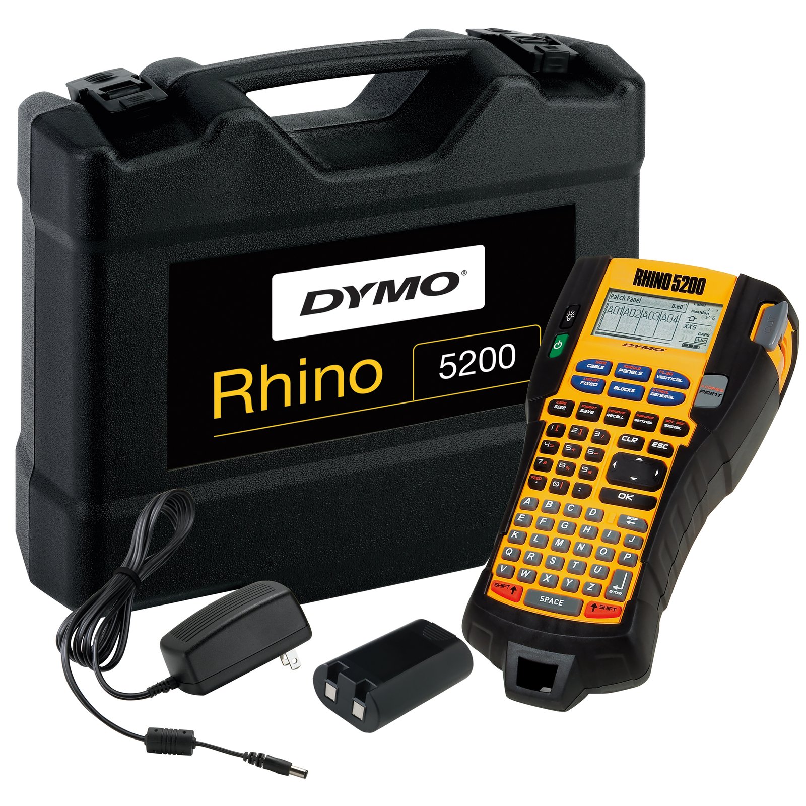 Dymo Rhino 5200 Hard Case Kit - Beschriftungsgerät - s/w - Thermotransfer - Rolle (1,9 cm)