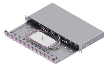 EasyLan LWL Spleißgehaeuse Basic Grade C 1HE/12Ports 6xSC-Duplex OS2 RAL7035