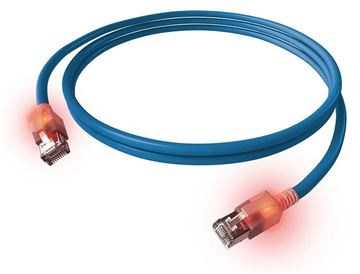 EasyLan saCon DualBoot LED Patchkabel S/FTP blau 7.50m Kat.6A - Kabel - Netzwerk von LumaTech