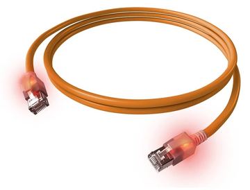 EasyLan saCon DualBoot LED Patchkabel S/FTP orange 3.00m Kat.6a - Kabel - Netzwerk von LumaTech