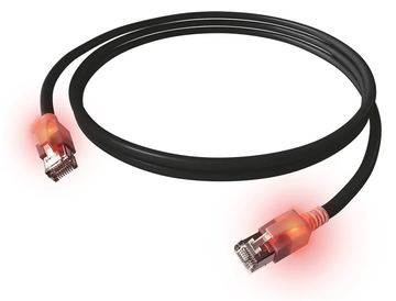 EasyLan saCon DualBoot LED Patchkabel S/FTP schwarz 7.50m Kat.6a - Kabel - Netzwerk von LumaTech