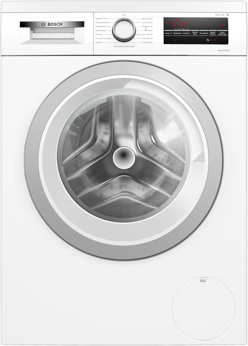 Bosch WUU28T42 Serie 6 Waschmaschine 9 kg, Unterbaufähig, 1400 UpM, Maximale Energie- und Wasserersparnis, Speed Perfect, Extraprogramme für Sport, Dunkles und Babykleidung, Nachlegefunktion