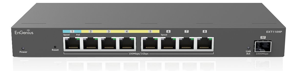 EnGenius Switch full managed Extender• 8x 1 GbE• 4x PoE at• 1x SFP• - Switch - 8-Port