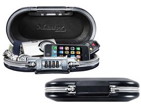 MasterLock Safe space; small combination lock box with cable - Tragbarer Safe - Grau - Metallisch - Zahlenschloss - 0,7l