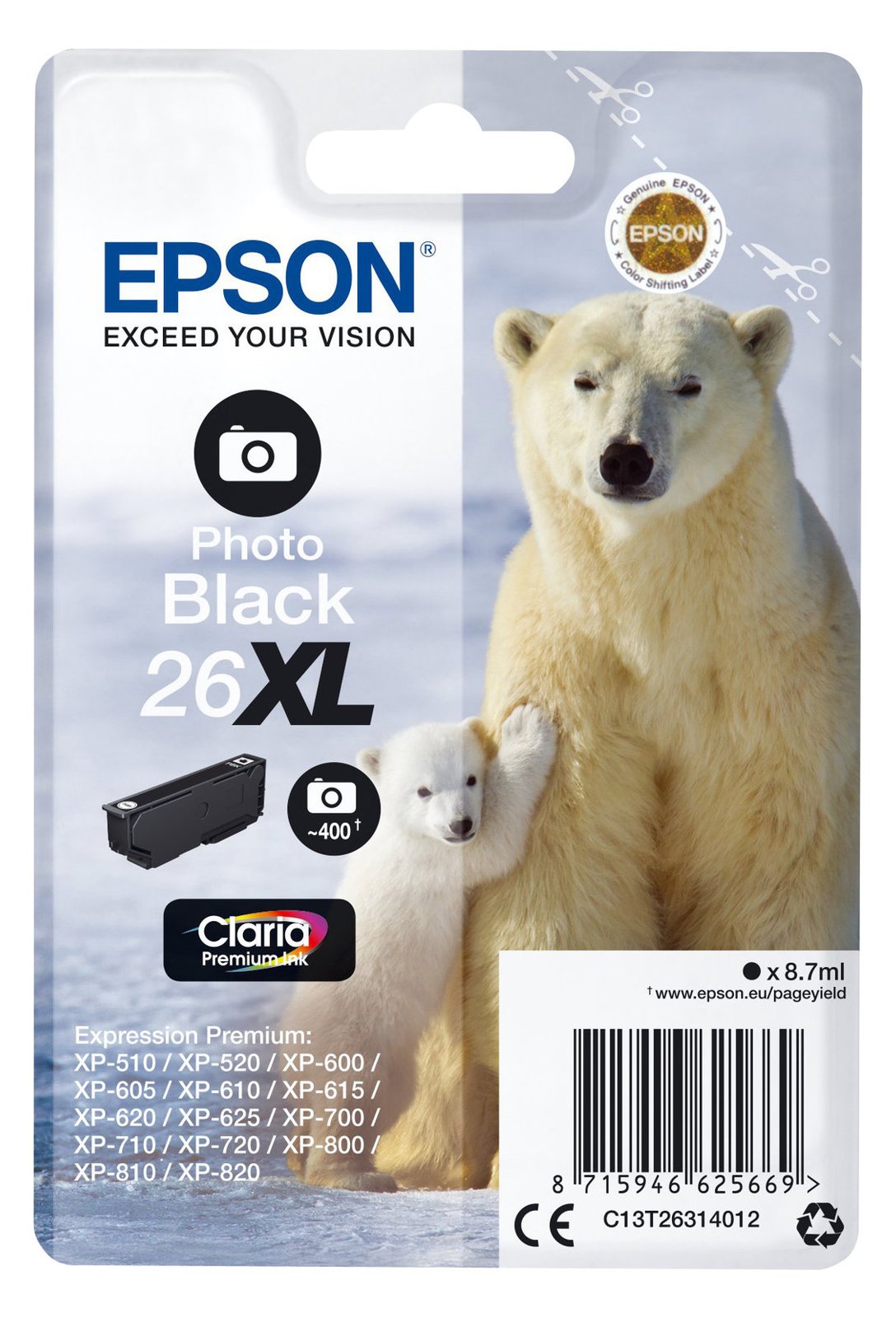 Epson 26XL - 8.7 ml - XL - Photo schwarz - Original