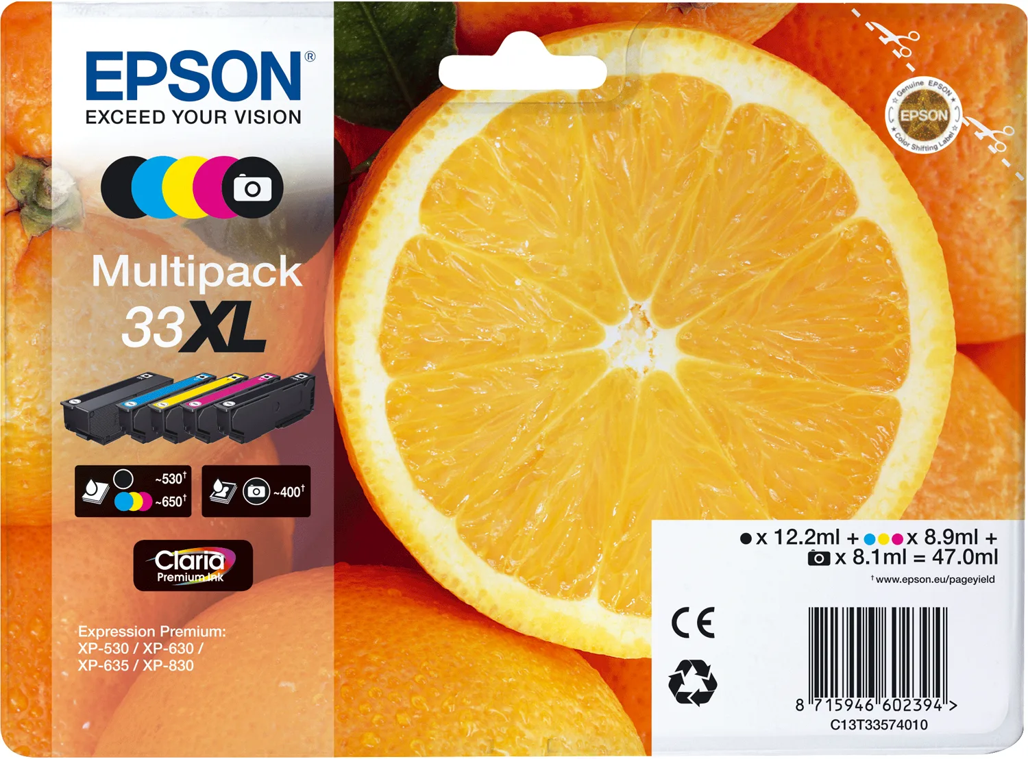 Epson 33XL Multipack - 5er-Pack - 47 ml - XL, Ansicht 2