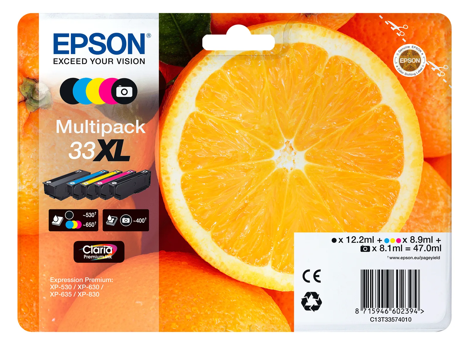Epson 33XL Multipack - 5er-Pack - 47 ml - XL, Ansicht 3