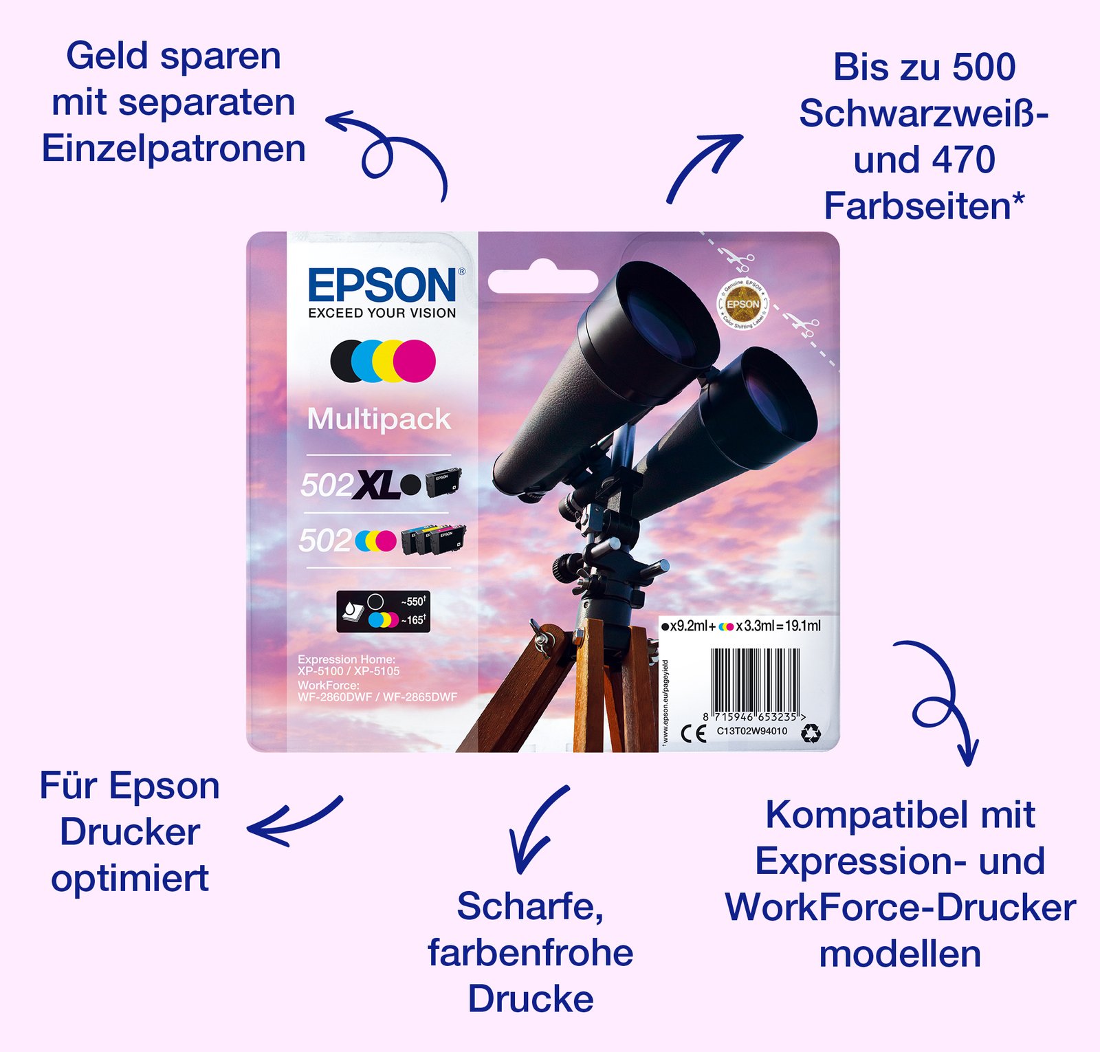 Epson 502 Multipack Easy Mail Packaging - 4er-Pack