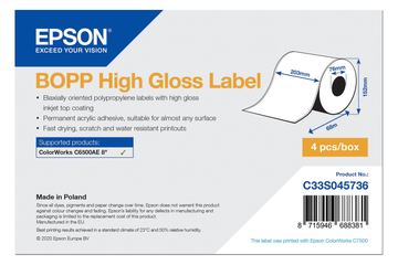Epson BOPP - Hochglänzend - permanenter Acrylklebstoff - mikroporös - weiß - Rolle (20,3 cm x 68 m) von LumaTech