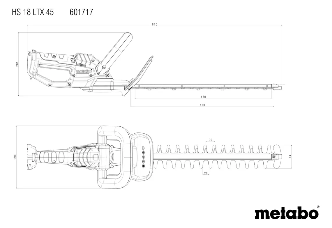 Metabo HS 18 LTX 45 - Heckenschere - schnurlos, Ansicht 3