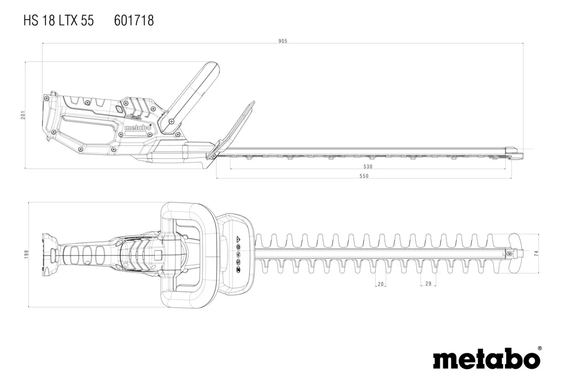 Metabo HS 18 LTX 55 Akku-Heckenschere inkl. 2 Akkus 2.0Ah, Ansicht 2