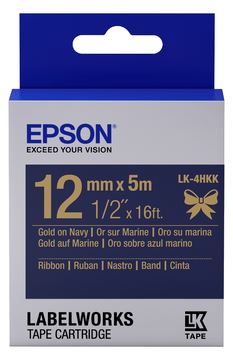 Epson LabelWorks LK-4HKK - Seidig - gold auf marineblau - Rolle (1,2 cm x 5 m) von LumaTech