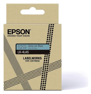 Epson LabelWorks LK-4LAS - Grau auf Blau - Rolle (1,2 cm x 8 m) von LumaTech