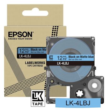 Epson LabelWorks LK-4LBJ - Schwarz auf Mattblau - Rolle (1,2 cm x 8 m) von LumaTech