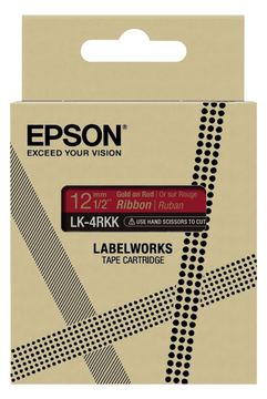Epson LabelWorks LK-4RKK - Seidig - Gold auf Rot - Rolle (1,2 cm x 5 m) von LumaTech