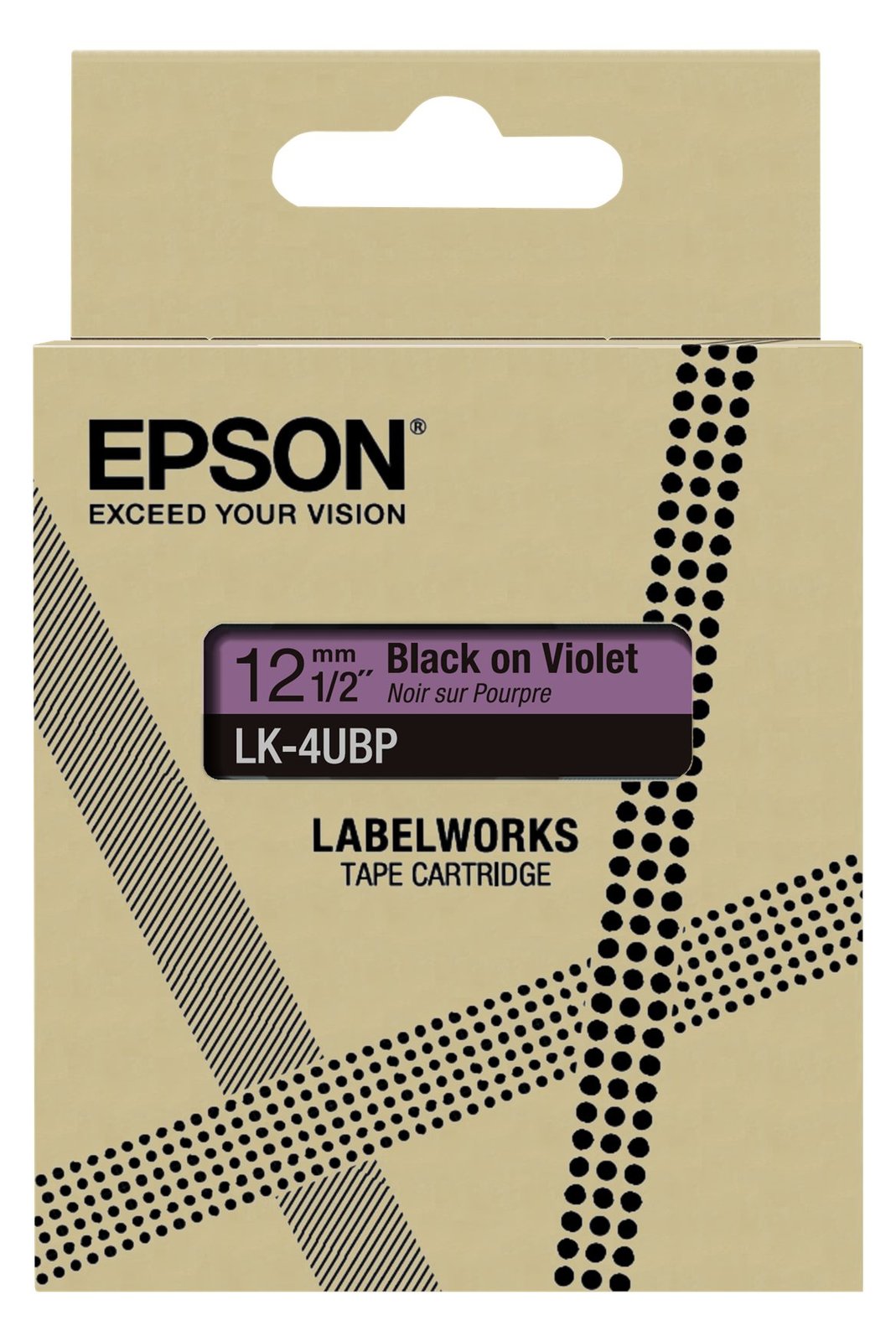 Epson LabelWorks LK-4UBP - Schwarz auf Violett - Rolle (1,2 cm x 8 m)