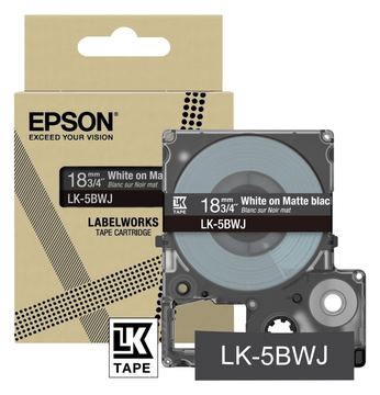 Epson LabelWorks LK-5BWJ - Weiß auf Mattschwarz - Rolle (1,8 cm x 8 m) von LumaTech