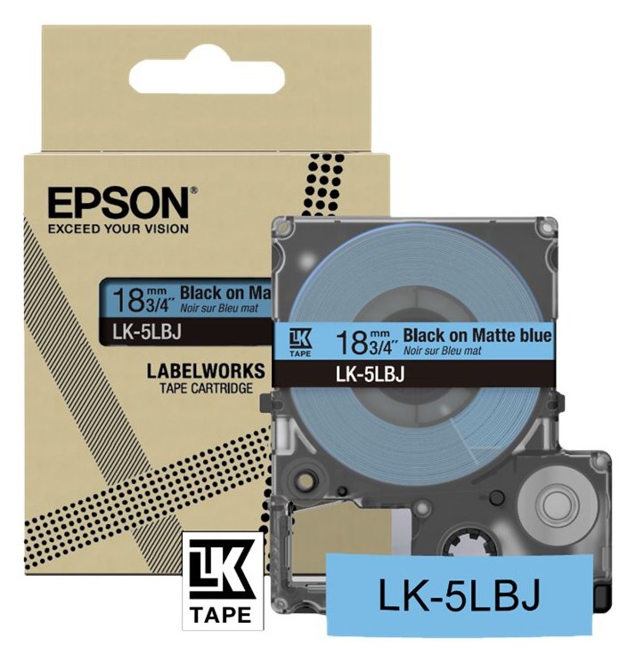 Epson LabelWorks LK-5LBJ - Schwarz auf Mattblau - Rolle (1,8 cm x 8 m)