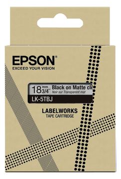Epson LabelWorks LK-5TBJ - Schwarz auf Matt-Transparent - Rolle (1,8 cm x 8 m) von LumaTech