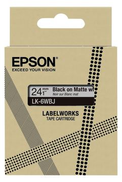 Epson LabelWorks LK-6WBJ - Schwarz auf matt Weiß - Rolle (2,4 cm x 8 m) von LumaTech