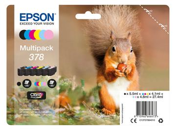 Epson Multipack 378 - 6er-Pack - Schwarz, Gelb, Cyan, Magenta, hellmagentafarben, hell Cyan von LumaTech