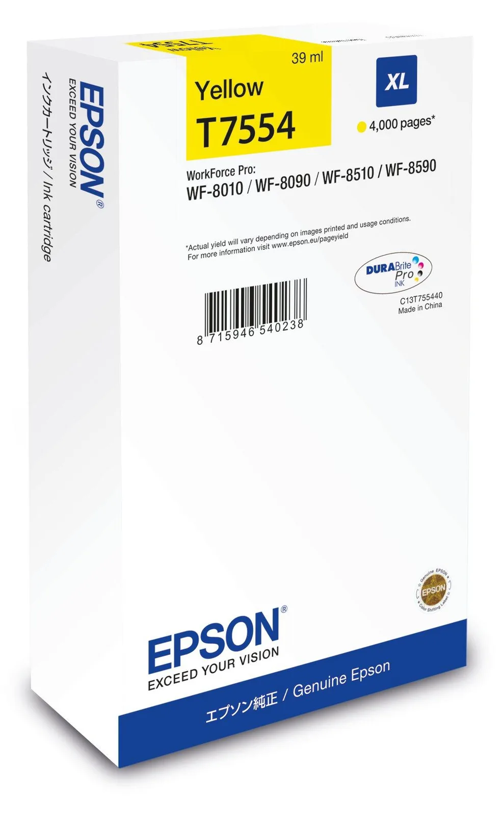 Epson T7554 - 39 ml - Größe XL - Gelb - original, Ansicht 2