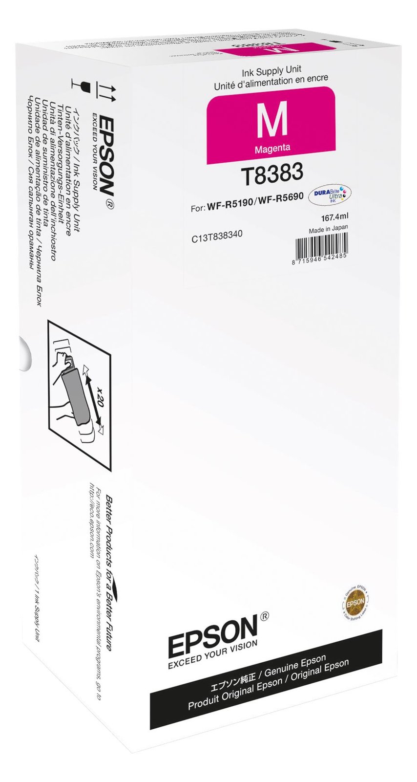 Epson T8383 - 167.4 ml - Magenta - Original - Nachfülltinte