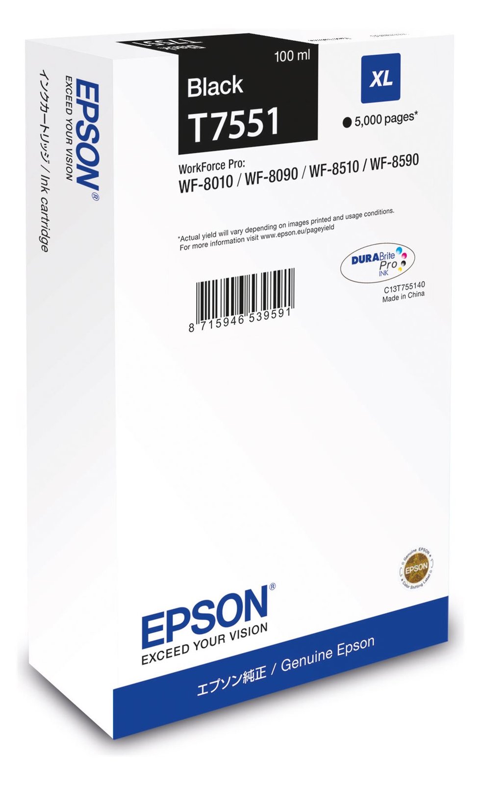 Epson Tinte schwarz 100.0ml WF Pro 8xxx''XL'' - Schwarz