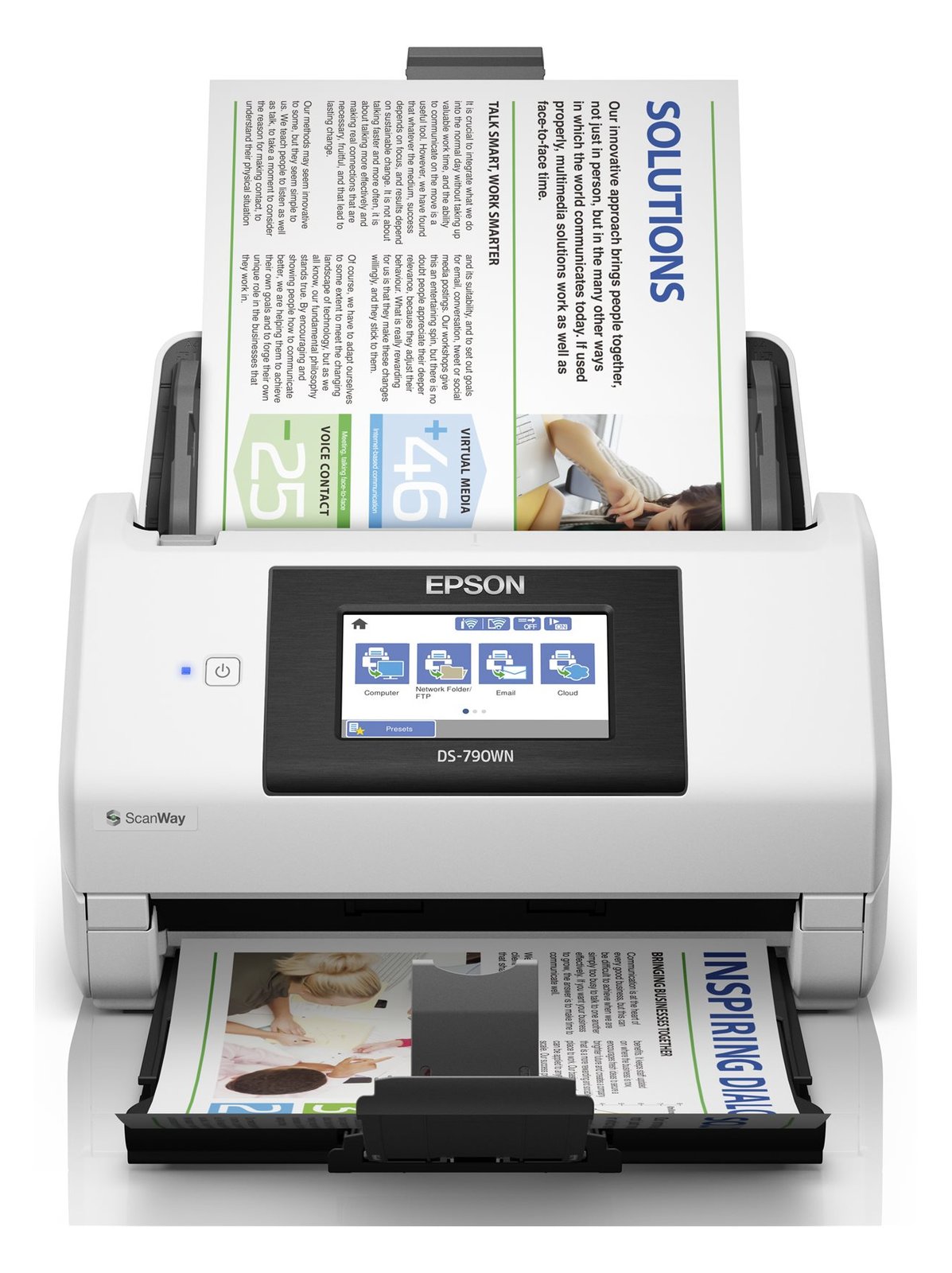 Epson WorkForce DS-790WN - Dokumentenscanner - Duplex - A4/Legal - 600 dpi x 600 dpi - bis zu 45 Seiten/Min. (einfarbig)