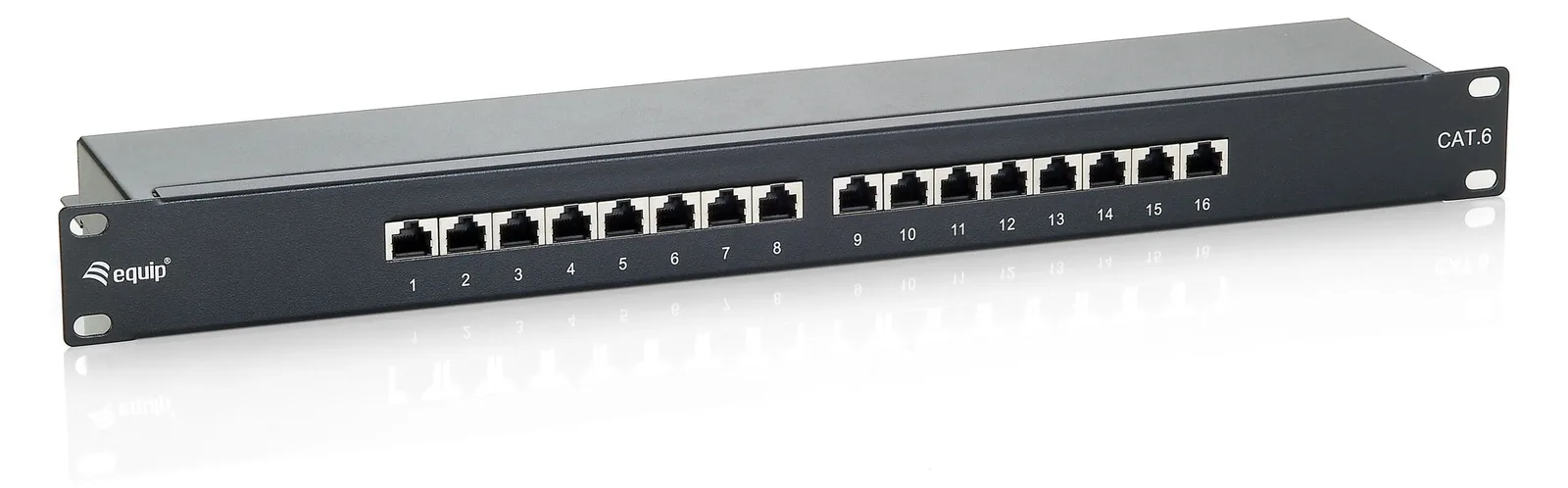 Equip Patch Panel - CAT 6e - STP - Schwarz - 1U - 48.3 cm (19), Ansicht 2