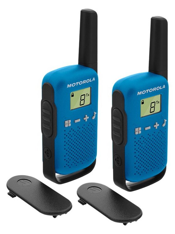 Motorola Solutions Zebra Talkabout T42 - Tragbar - Zwei-Wege Funkgerät - 446 MHz - 16 Kanäle - schwarz/blau (2er Pack)