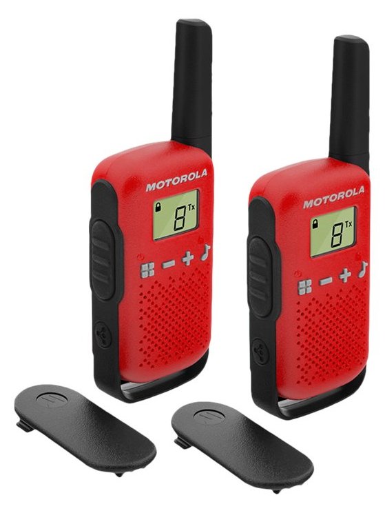 Motorola Solutions Zebra Talkabout T42 - Tragbar - Zwei-Wege Funkgerät - 446 MHz - 16 Kanäle - schwarz/rot (2er Pack)