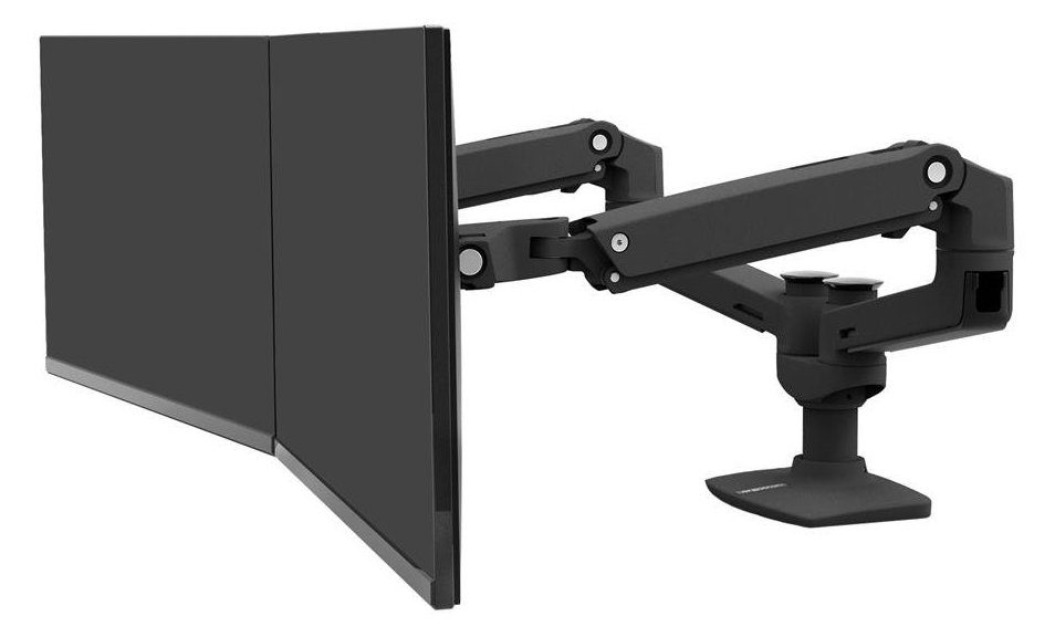 Ergotron LX Dual Side-by-Side Arm - Befestigungskit (Spannbefestigung für Tisch, Tischplattenbohrung, Stange