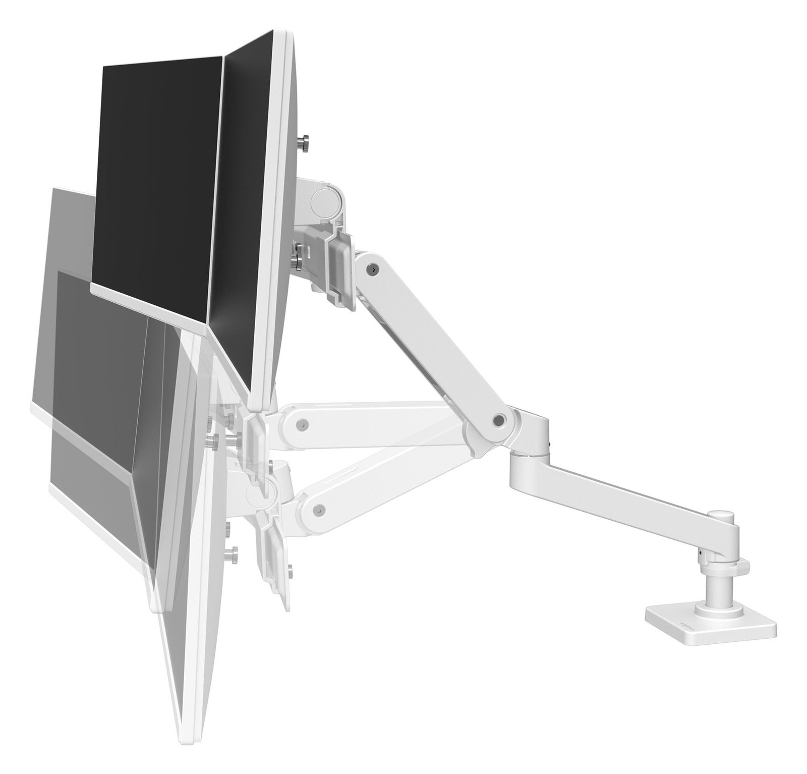 Ergotron LX Pro - Befestigungskit (Dual Direct Arm) - für 2 LCD-Displays - Aluminium - weiß - bis zu 68,6 cm (27 Zoll)