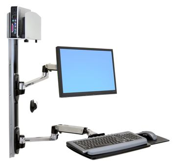 Ergotron LX Wall Mount System - Befestigungskit (Wandarm, Maushalterung, 2 Schienenabdeckungen, Tastaturarm von LumaTech