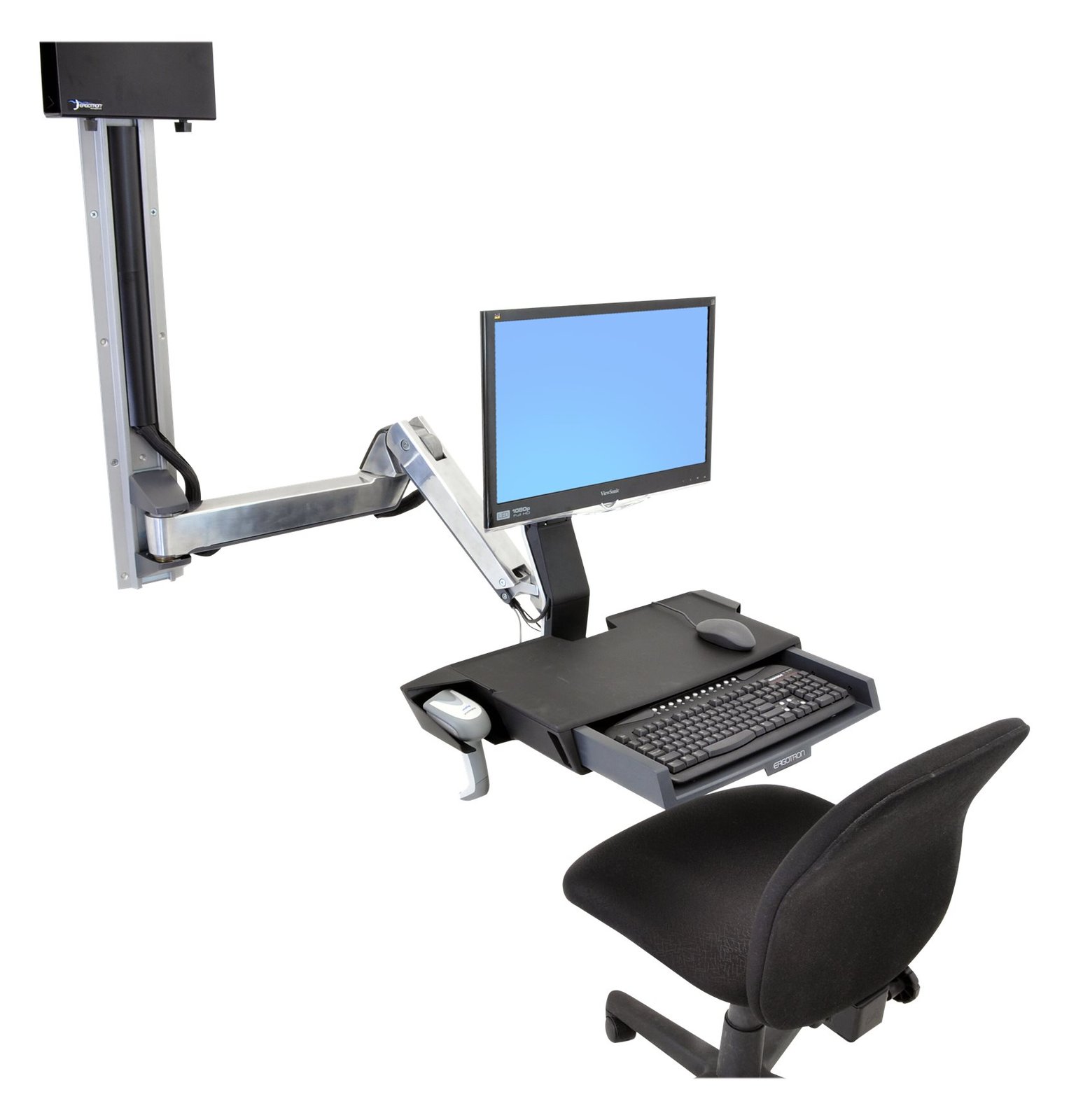 Ergotron Sit-Stand Combo Extender - Montagekomponente (Verlängerungsarm, Wandschienenhalterung, Armabdeckung)