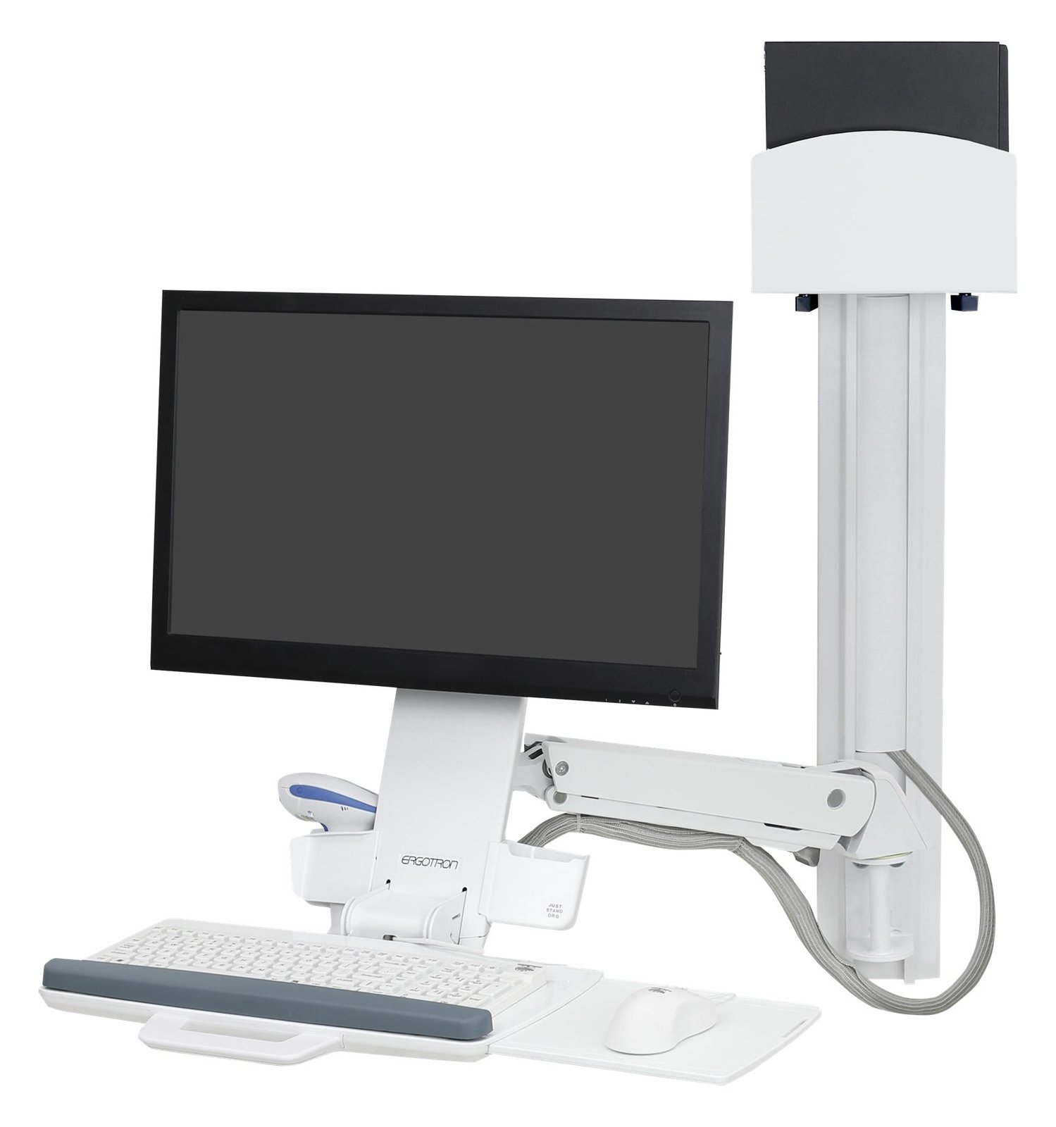 Ergotron Sit-Stand Combo System Mit CPU-Halter klein - Befestigungskit (Tastatur-Tablett, CPU Wandhalterung, Monitorarm)
