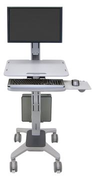 Ergotron WorkFit-C Single LD Sit-Stand Workstation - Wagen - für LCD-Display / PC-Ausrüstung - Grau von LumaTech