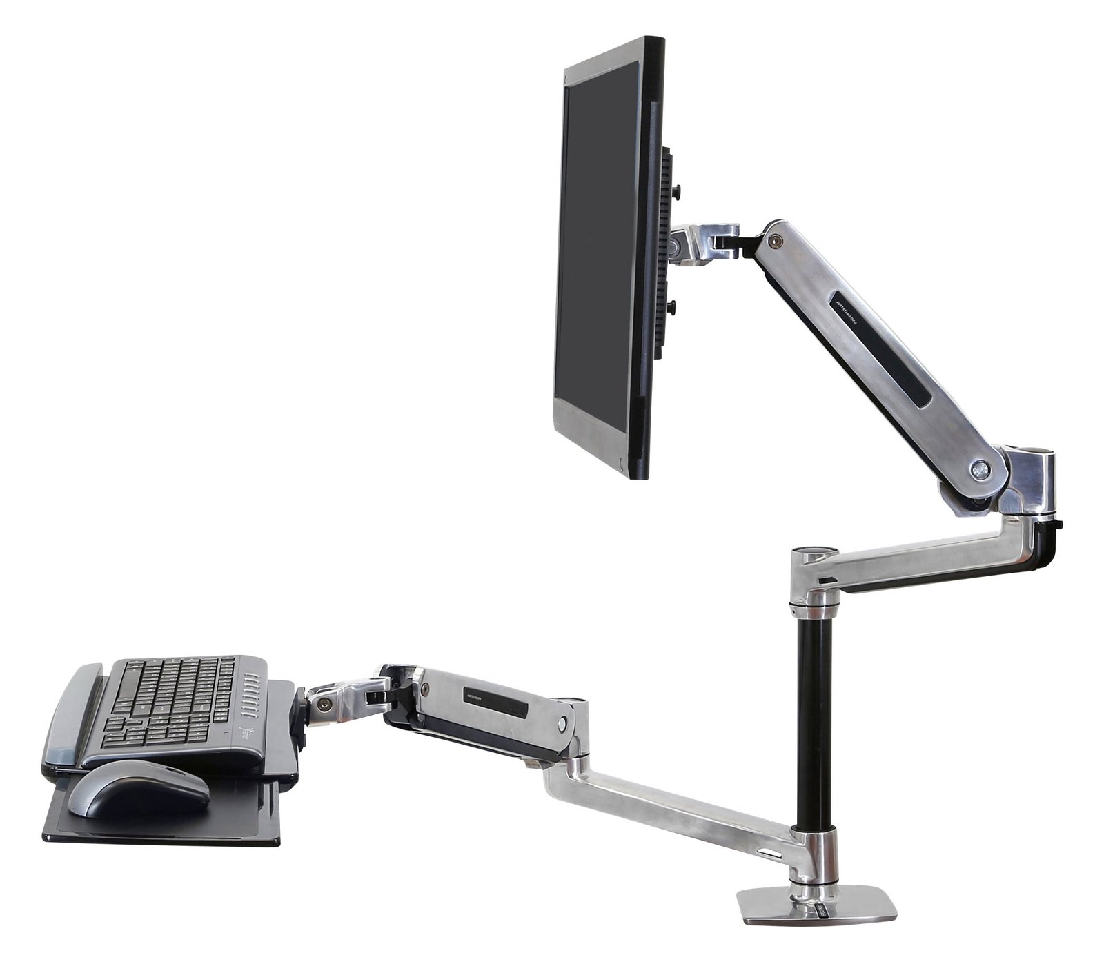 Ergotron WorkFit-LX Sit-Stand Desk Mount System - Befestigungskit (Tablett, Spannbefestigung für Tisch