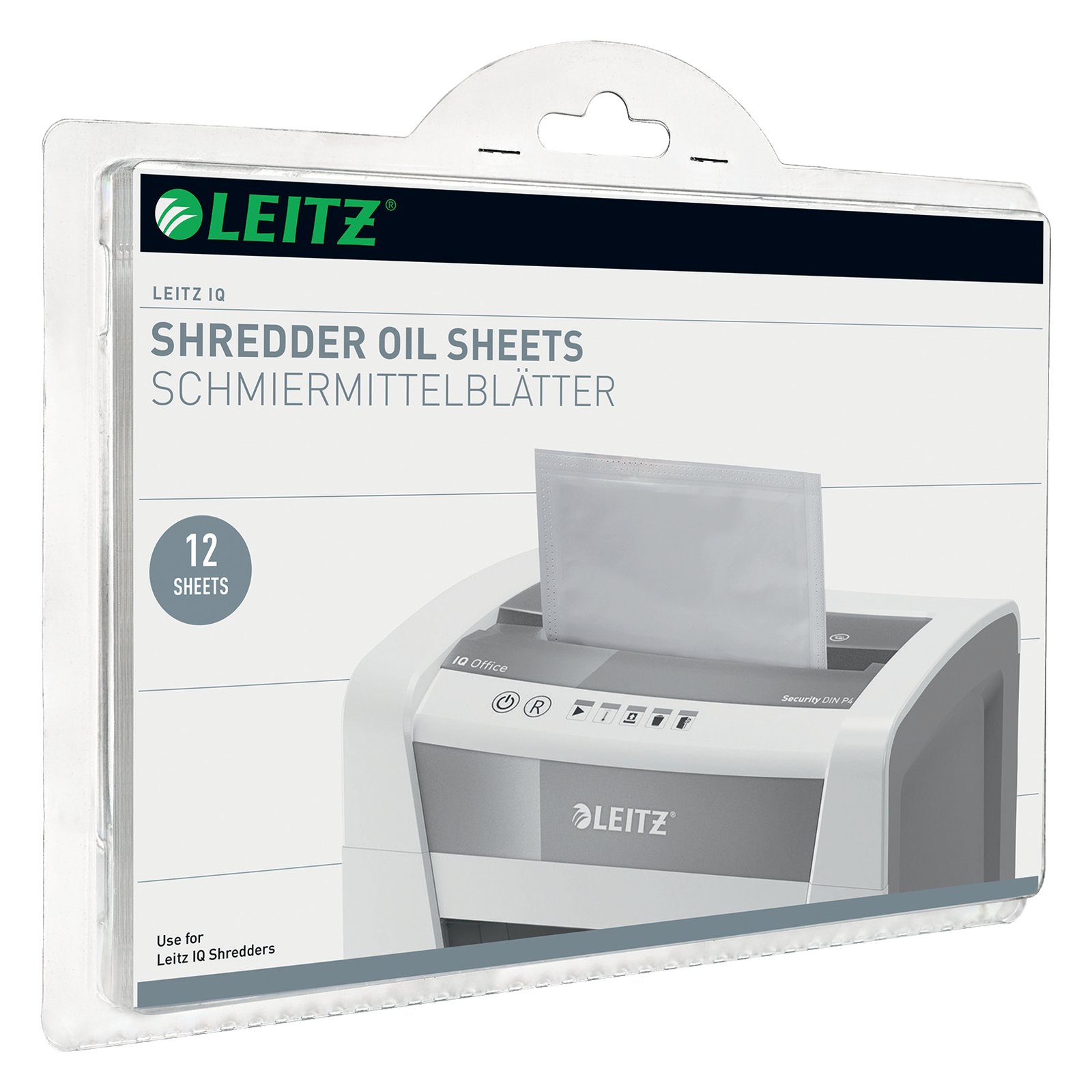 Esselte Leitz IQ - Aktenvernichter-Ölpapier - weiß (Packung mit 12)