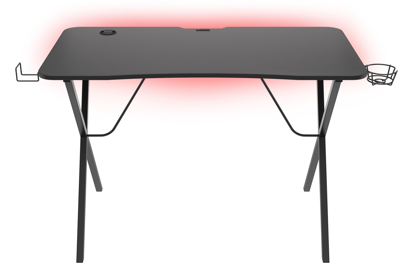 natec GENESIS Holm 200 RGB - Gerade - Rechteckige Form - MDF-Platten - Stahl - Gaming - Schwarz