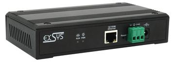 Exsys Ethernet zu 4x Seriell RS-232/422/485 inkl.DIN-Rail Kit von LumaTech