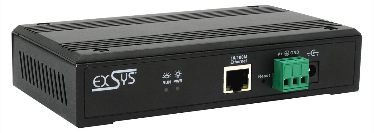 Exsys Ethernet zu 4x Seriell RS-232/422/485 inkl.DIN-Rail Kit