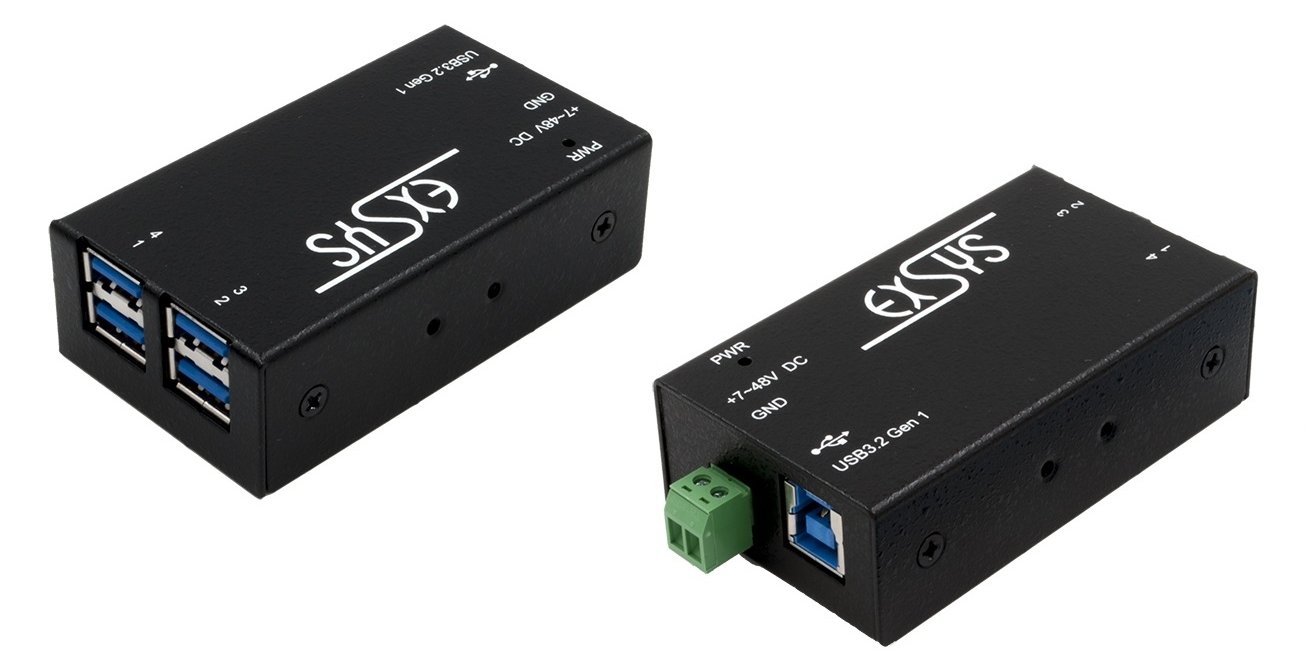 Exsys EX-1181HMS - Hub - 4 x USB 3.2 Gen 1 - an DIN-Schiene montierbar, wandmontierbar