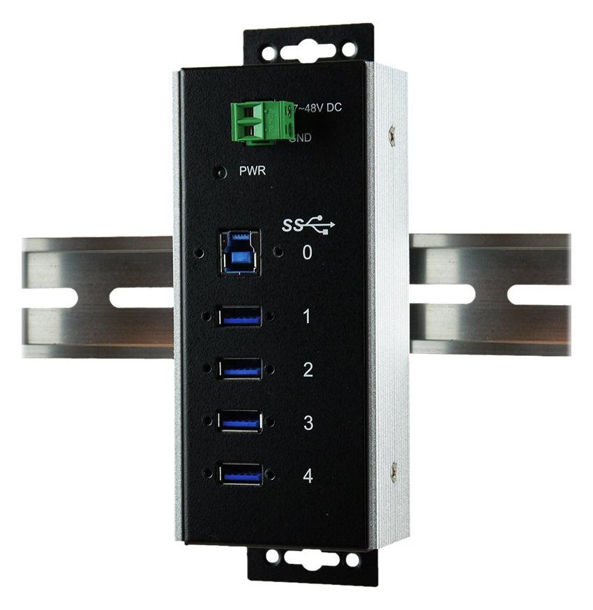 Exsys EX-1185HMVS-WT - Hub - 4 x USB 3.1 - an DIN-Schiene montierbar