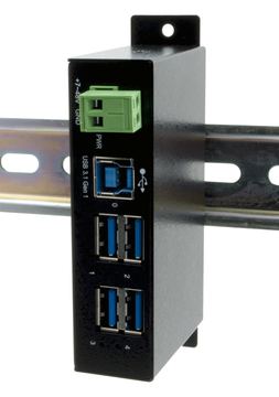 Exsys EX-1504HMS - USB 3.2 Gen 1 (3.1 Gen 1) Type-B - USB 3.2 Gen 1 (3.1 Gen 1) Type-A - 5000 Mbit/s - Schwarz - Metall von LumaTech